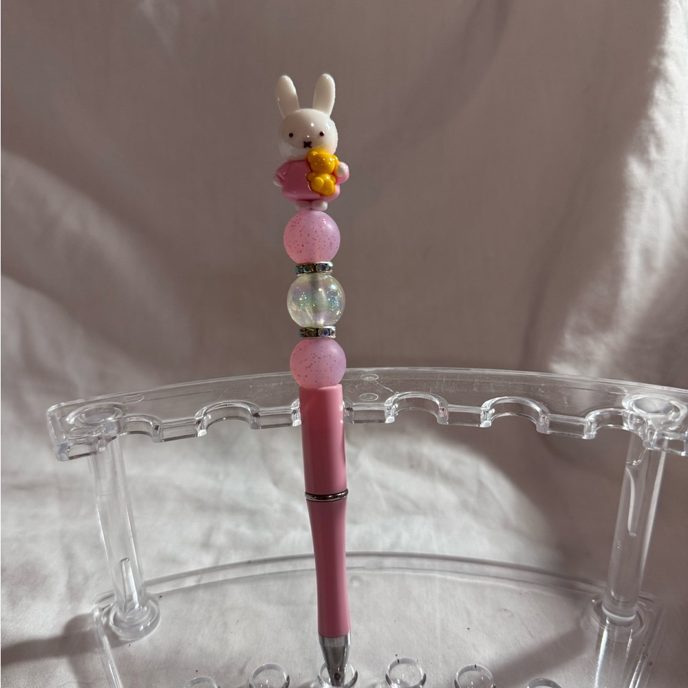 Pink Bunny Bead Pen for Kids